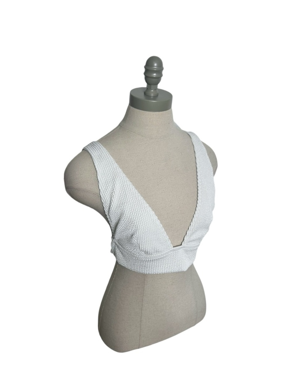 Billabong Summer High Remi Plunge White Bikini Top for Women Size XL - Picture 5 of 9